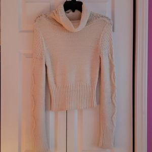 H&M White Knit Turtleneck Sweater